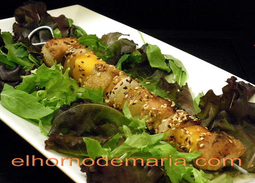 Brochetas de Cerdo Marinado y Frutas
