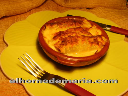 Canelones Rellenos de Bacon, Atun y Piñones 