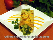 Crepes de Espinacas con Crema de Queso