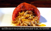 Pimientos Rellenos de Arroz y Carne